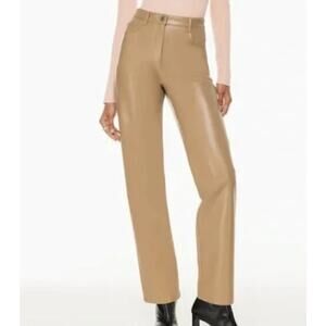 Aritzia Wilfred Melina Ankle Pant Iced Latte Sz 2 NWT High-waisted Vegan Leather
